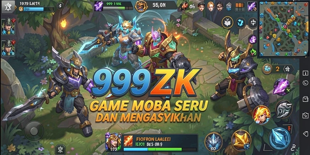 Tampilan gameplay seru dari 999ZK dalam pertempuran MOBA.