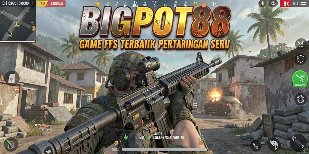 Tangkapan layar dari gameplay seru BIGPOT88 yang menampilkan aksi tembak-menembak.