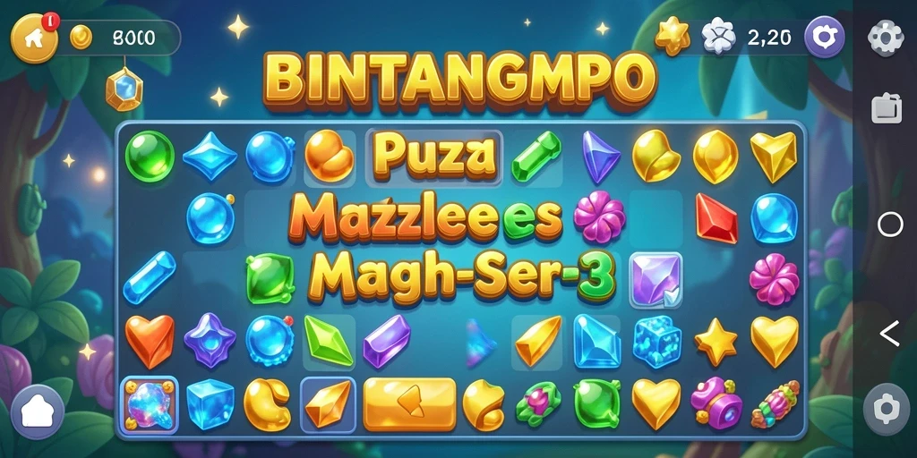 Gameplay BINTANGMPO menunjukkan keseruan mencocokkan bintang.