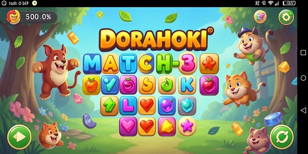 Tampilan gameplay DORAHOKI yang seru dan menarik.