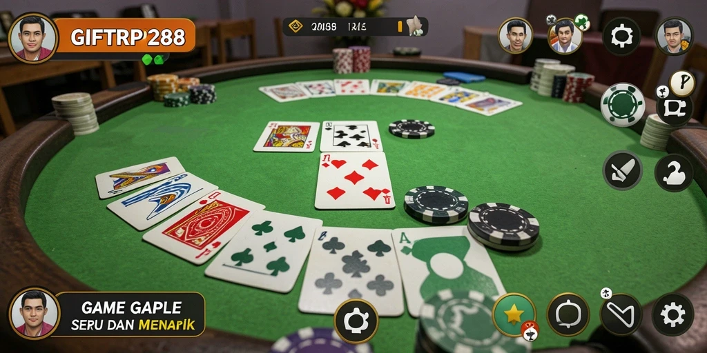 Tampilan gameplay Gaple yang menarik di GIFTRP288.