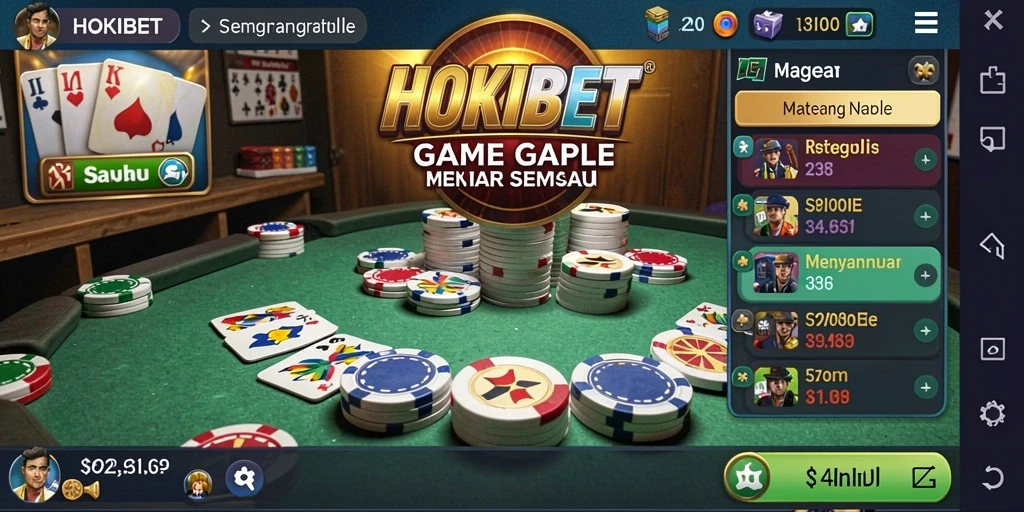 Tangkapan layar HOKIBET menampilkan gameplay seru Gaple yang menggugah selera.