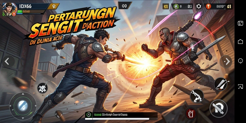 Screenshot gameplay IDX66 menampilkan pertempuran yang intens dan mendebarkan.