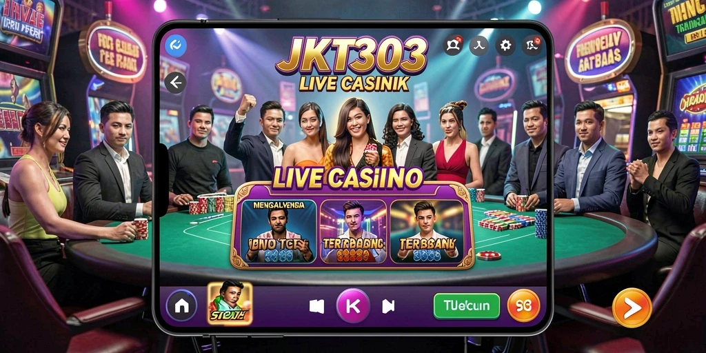Tampilan gameplay seru dalam aplikasi Live Casino JKT303.