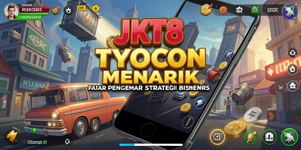 Screenshot gameplay JKT8 menunjukkan keseruan pengelolaan bisnis.