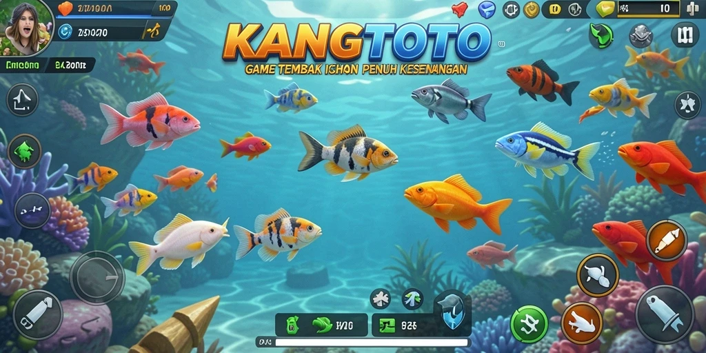 Tangkapan layar menunjukkan aksi seru menembak ikan dalam KANGTOTO.