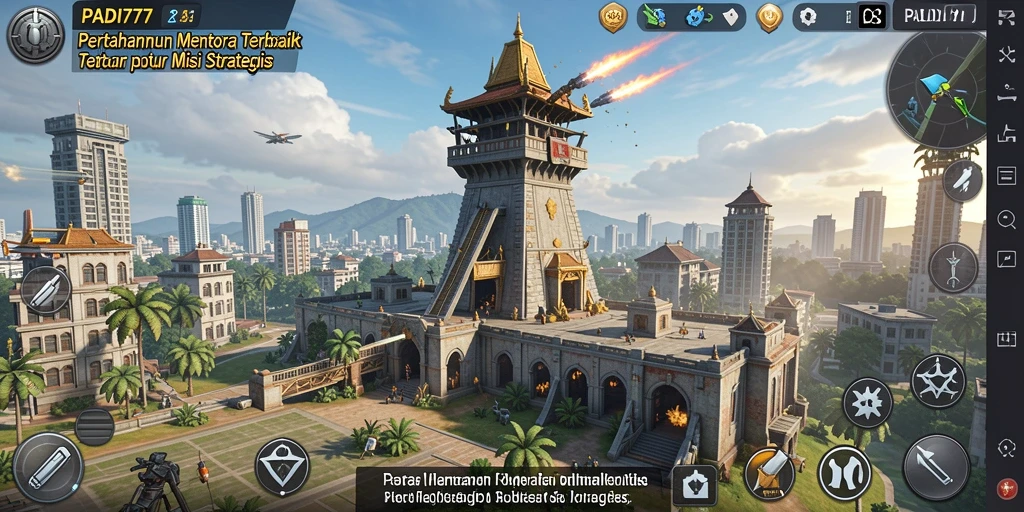 Tangkapan layar PADI777 menampilkan strategi pertahanan menara yang menegangkan.