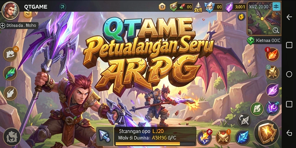 Tampilan gameplay mendebarkan dan penuh aksi di QTGAME.