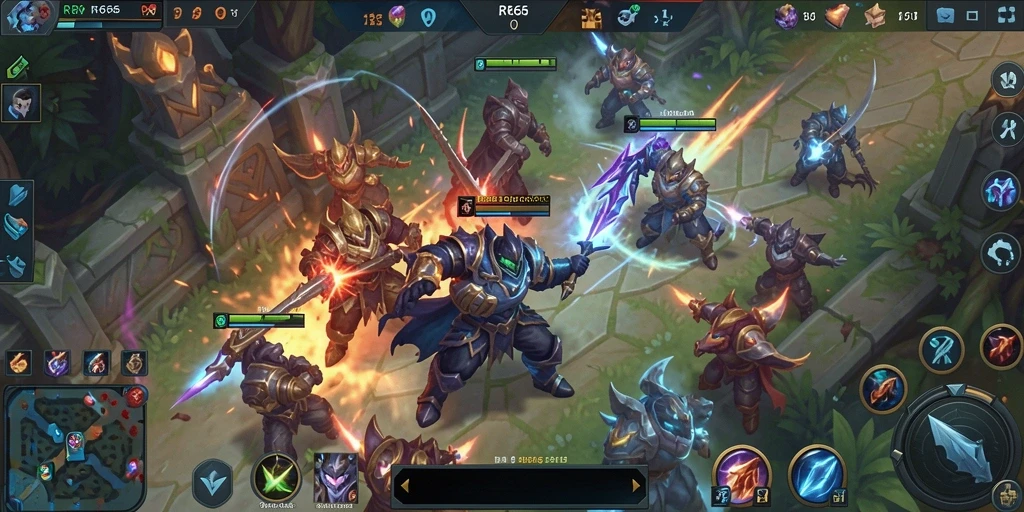 Tangkapan layar gameplay MOBA yang penuh aksi di RR666.