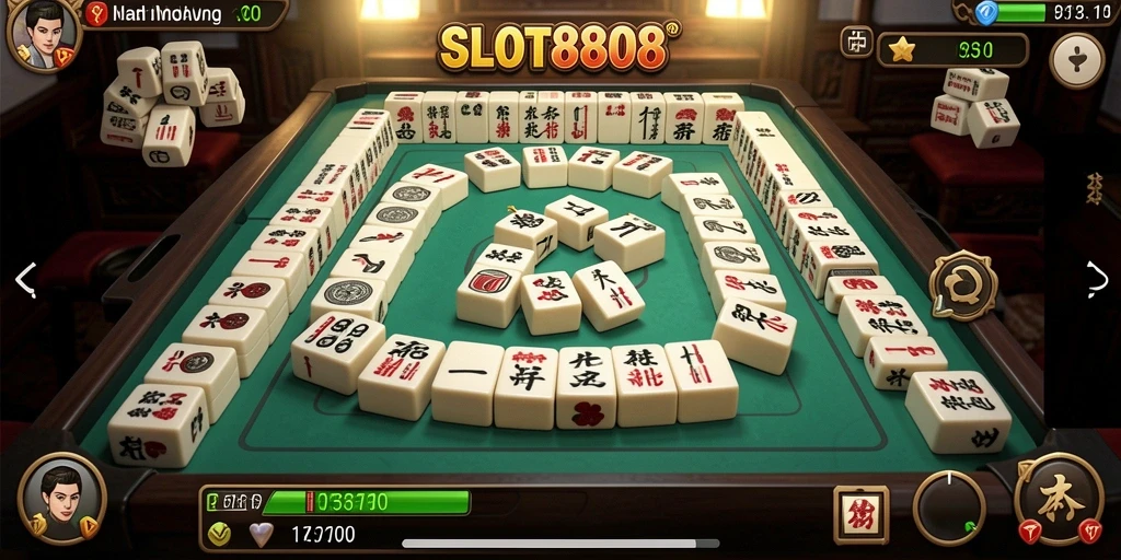 Tampilan gameplay Mahjong yang seru dan memukau.