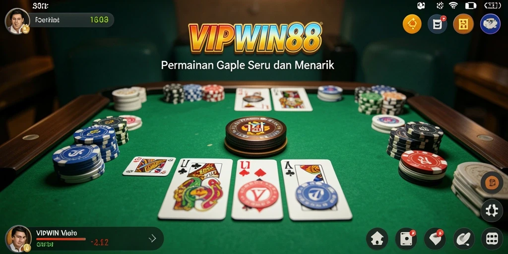 Tampilan gameplay Gaple yang seru dan menarik di VIPWIN88.