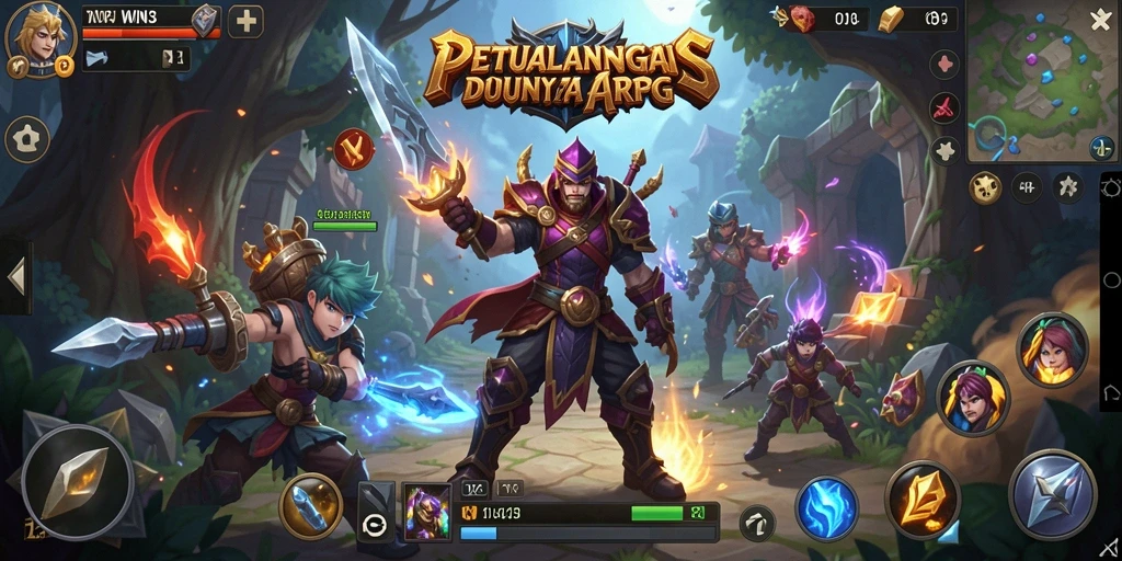 Tangkapan layar menunjukkan aksi seru dalam game ARPG WIN33.