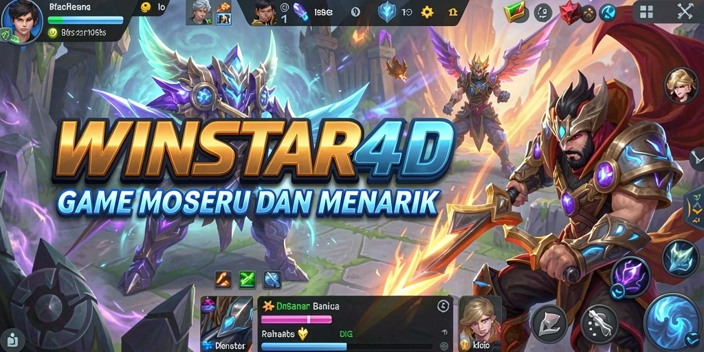 Tampilan aksi seru dalam permainan WINSTAR4D MOBA.